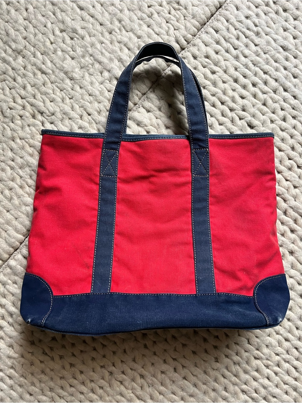 Tote Bag - Tommy Hilfiger Red and Navy with Anchor Graphic